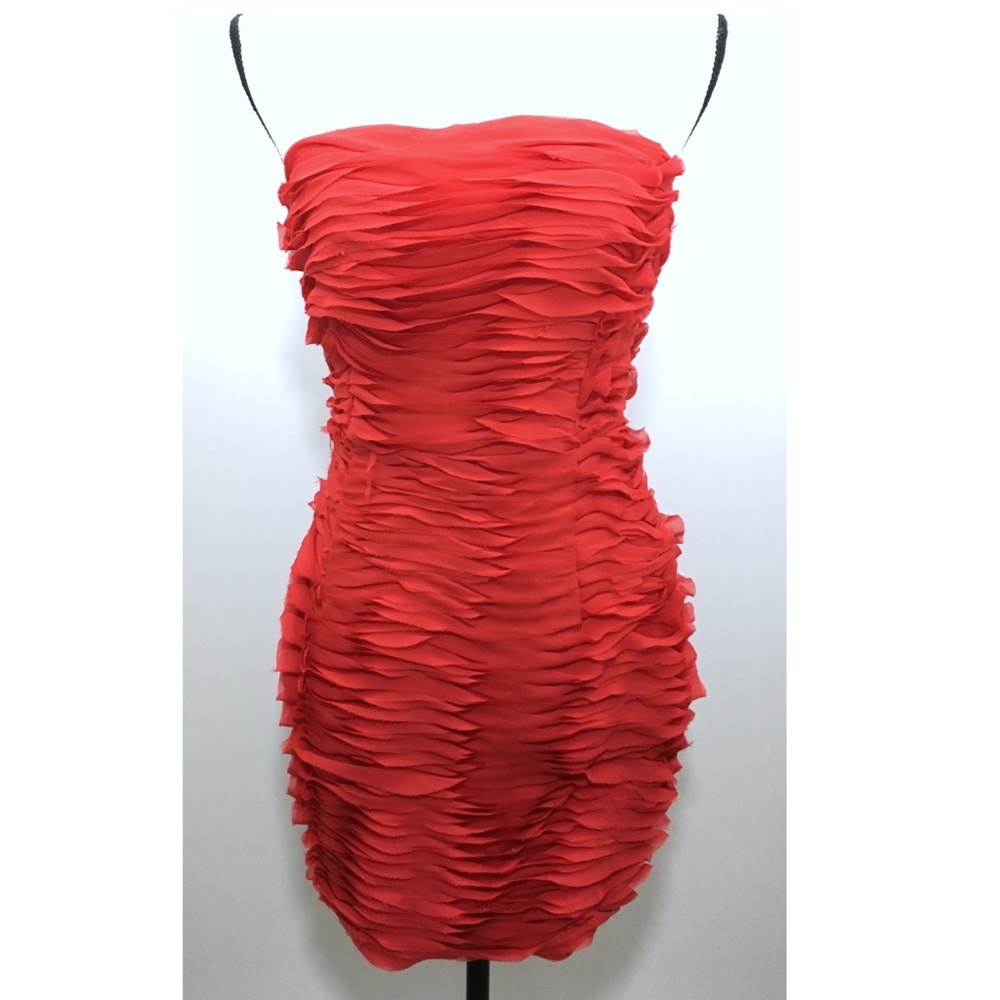 Fitted Rose Petal Red Dress